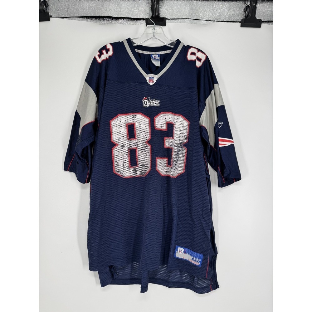 Reebok NFL New England Patriots Wes Welker #83 Jersey Mens 2XL Navy Football